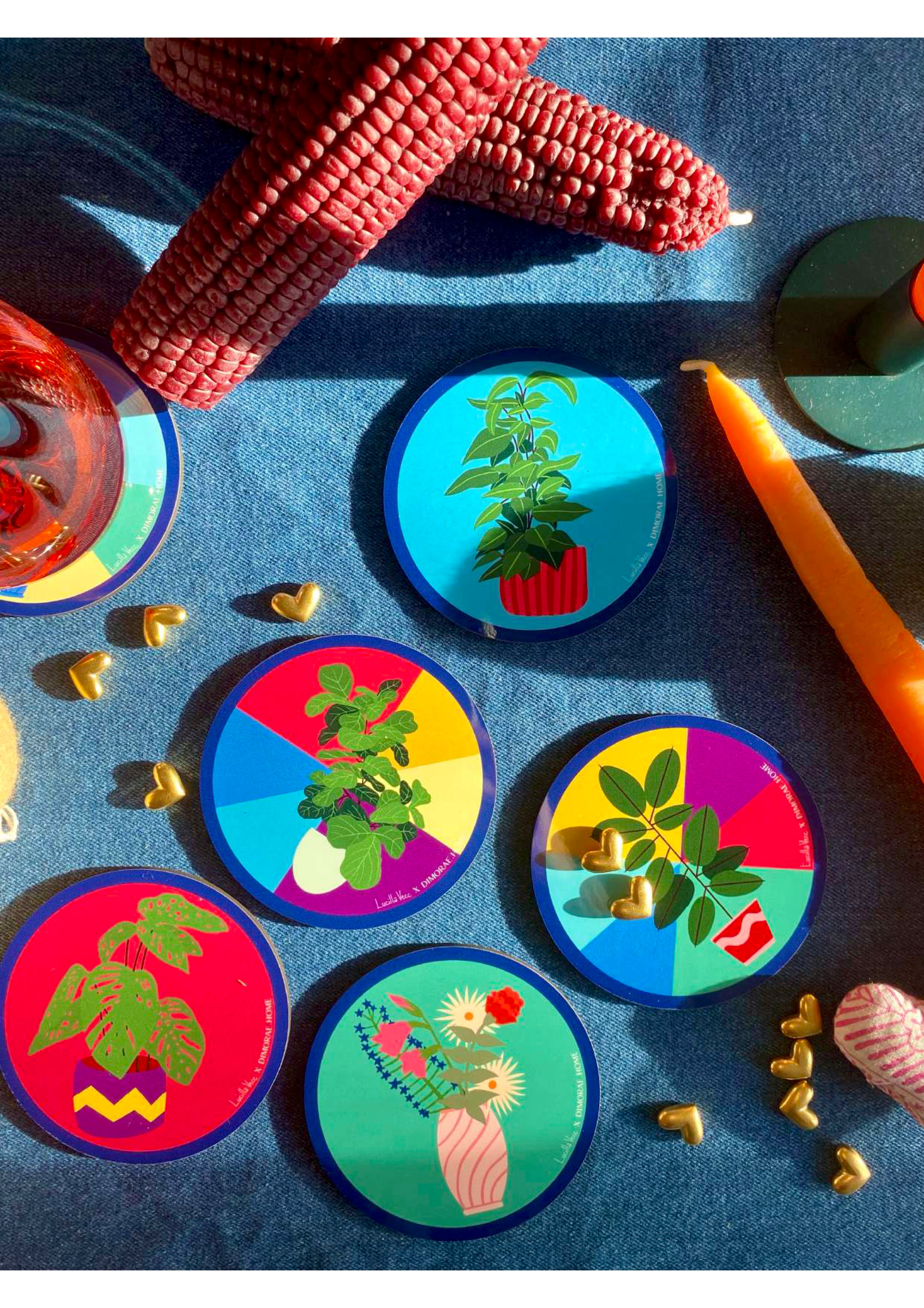PLANTS&COLORS Coasters - Set of 6